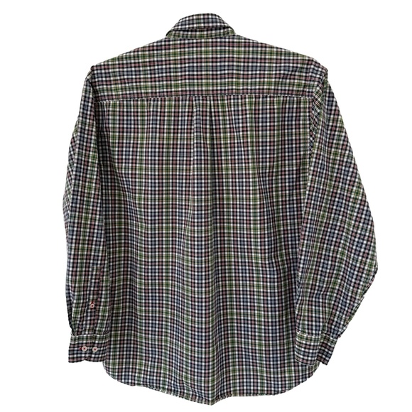 Alan Flusser Shirt Mens XL White Blue Green Red Plaid Casual Long Sleeve Pocket - Picture 2 of 4